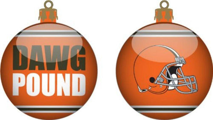2013 NFL Cleveland Browns Football Team Logo with Slogan Glass Ball Ornament