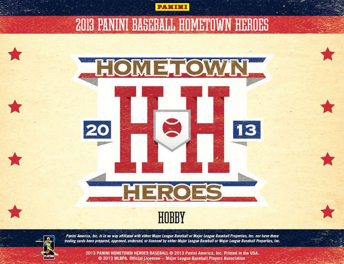 2013 Panini Hometown Heroes Baseball Trading Card Hobby Box