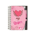 Deluxe Hardcover 4X6 Pink Notebook & Pen Set (Grip) - Los Angeles Dodgers