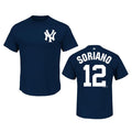 Majestic Alfonso Soriano New York Yankees Player T-Shirt - Navy Blue  2X Large
