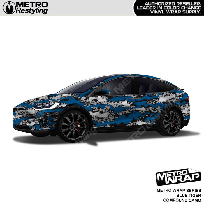 Metro Wrap Compound Blue Tiger Camouflage Vinyl Film