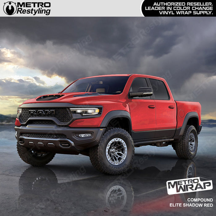 Compound Red Camo vinyl truck wrap
