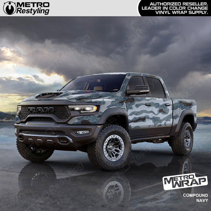 Compound Navy Camo vinyl truck wrap