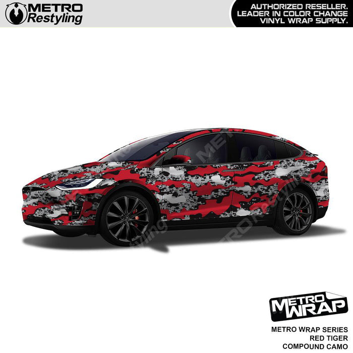 Metro Wrap Compound Red Tiger Camouflage Vinyl Film
