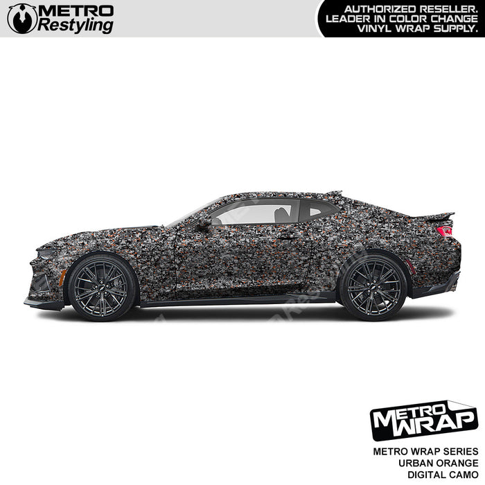 Metro Wrap Digital Urban Orange Camouflage Vinyl Film