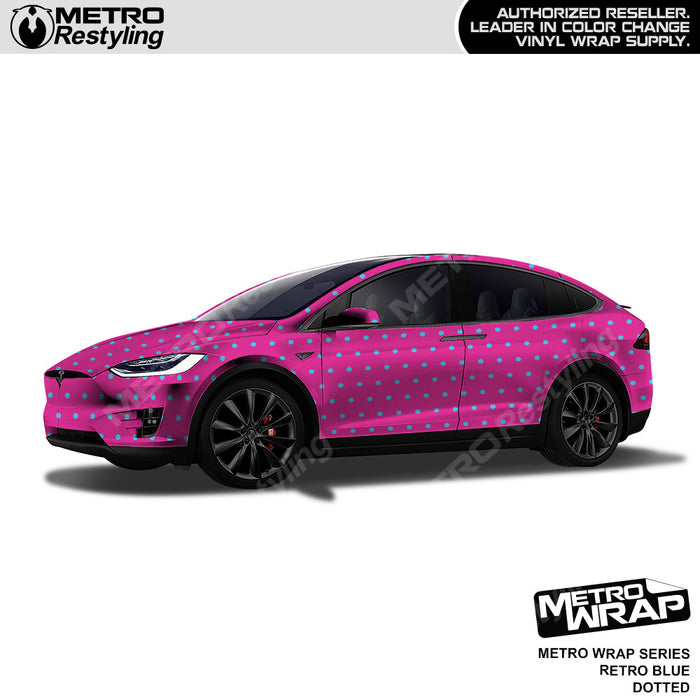 Metro Wrap Dotted Retro Blue Car Wrap