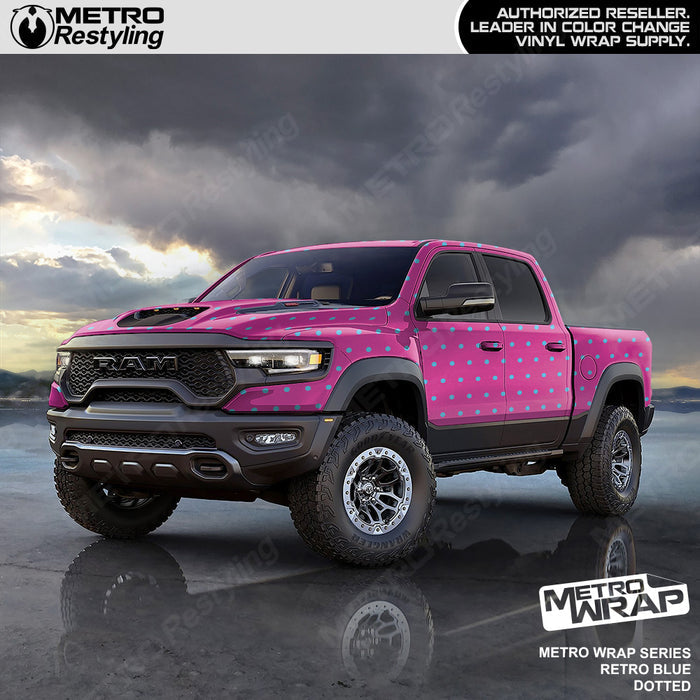 Metro Wrap Dotted Retro Blue Truck Wrap