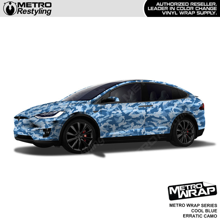 Metro Wrap Erratic Cool Blue Camouflage Vinyl Film