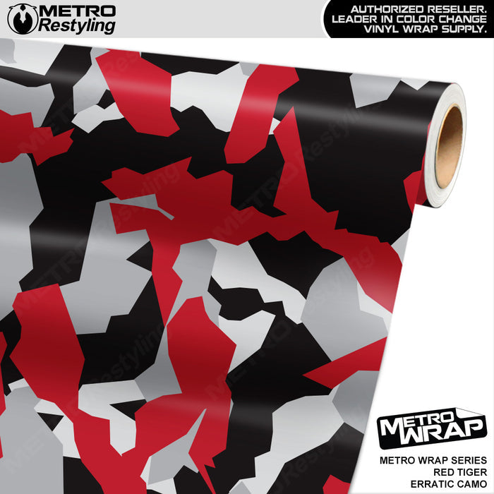 Metro Wrap Erratic Red Tiger Camouflage Vinyl Film