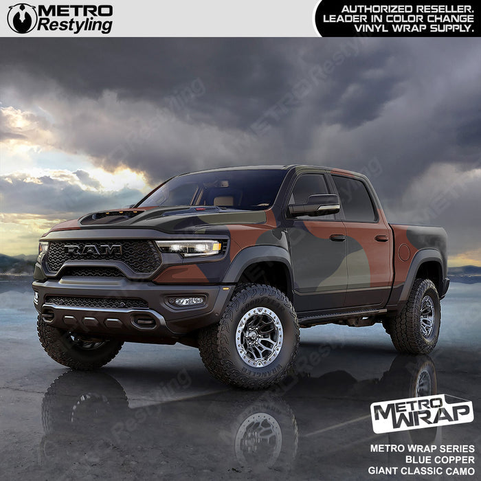 Metro Wrap Giant Classic Blue Copper Camouflage Vinyl Film
