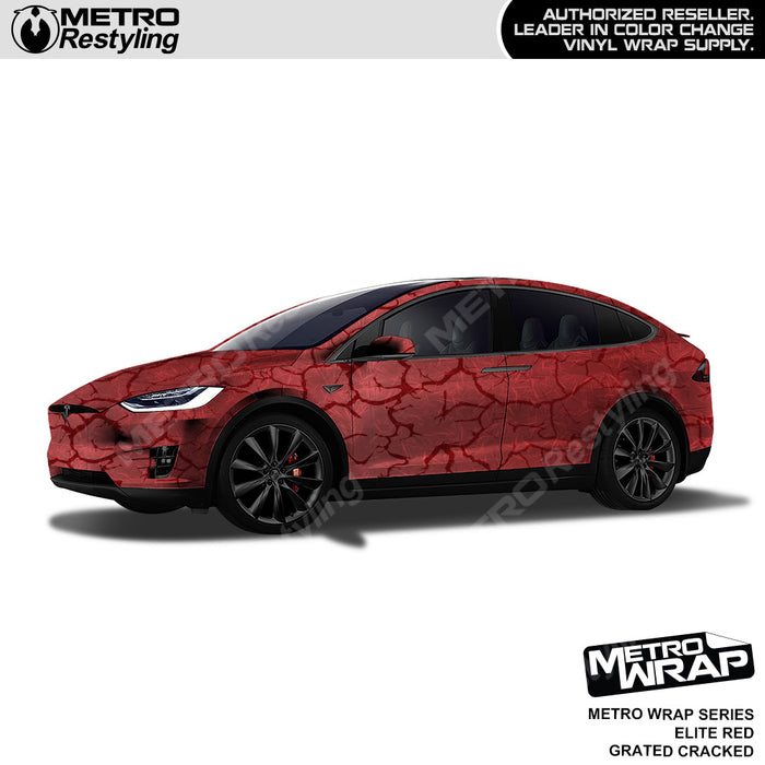 Metro Wrap Grated Cracked Elite Red Car Wrap