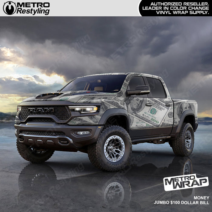 Metro Wrap Jumbo $100 Dollar Bill Vinyl Film