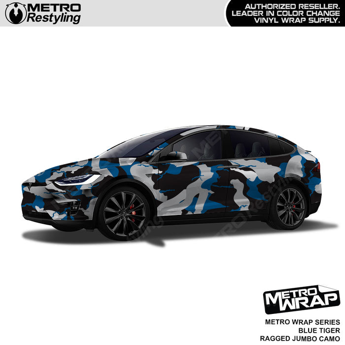 Metro Wrap Jumbo Ragged Blue Tiger Camouflage Vinyl Film