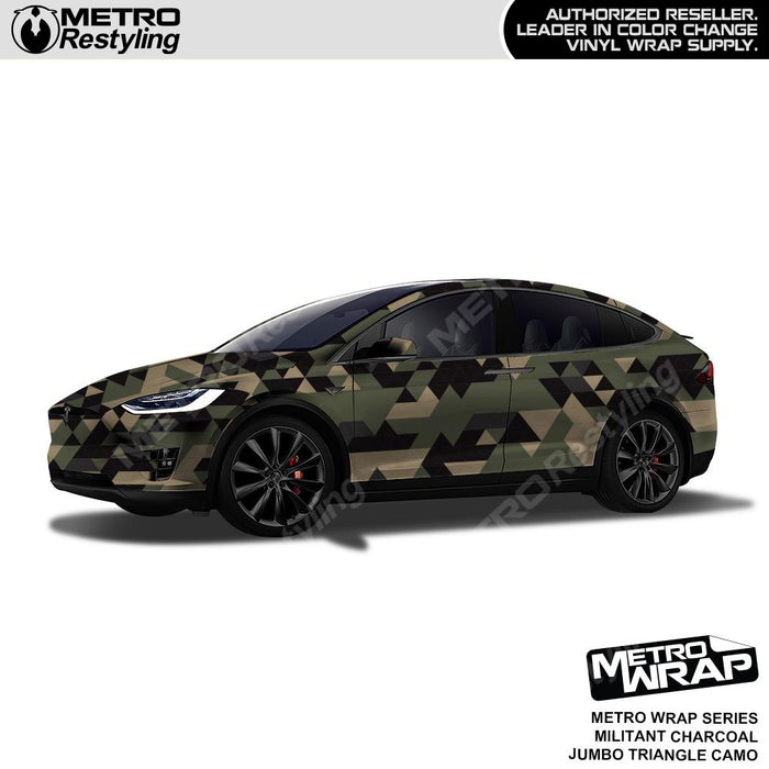 Metro Wrap Jumbo Triangle Militant Charcoal Camouflage Vinyl Film