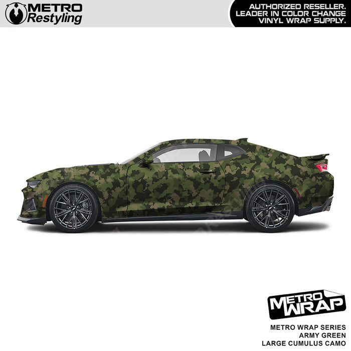 Metro Wrap Large Cumulus Army Green Camouflage Vinyl Film