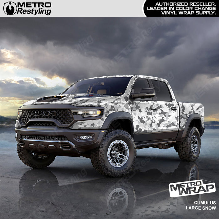Cumulus Snow Camo vinyl truck wrap