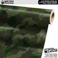 Metro Wrap Large Ragged Army Dark Green Camouflage Vinyl Film