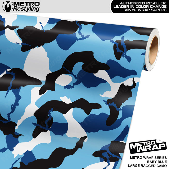 Metro Wrap Large Ragged Baby Blue Camouflage Vinyl Film