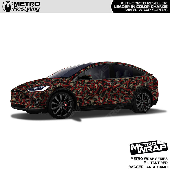 Metro Wrap Large Ragged Militant Red Camouflage Vinyl Film
