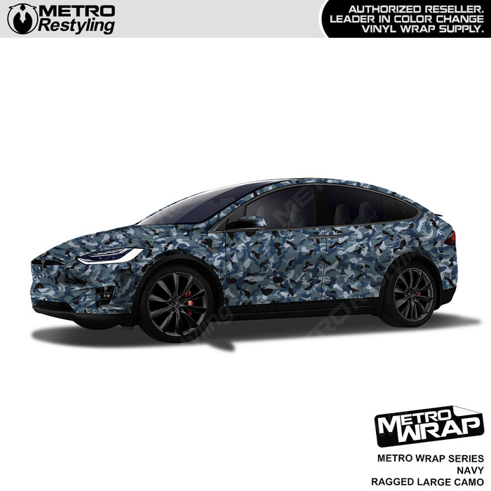 Metro Wrap Large Ragged Navy Camouflage Vinyl Film