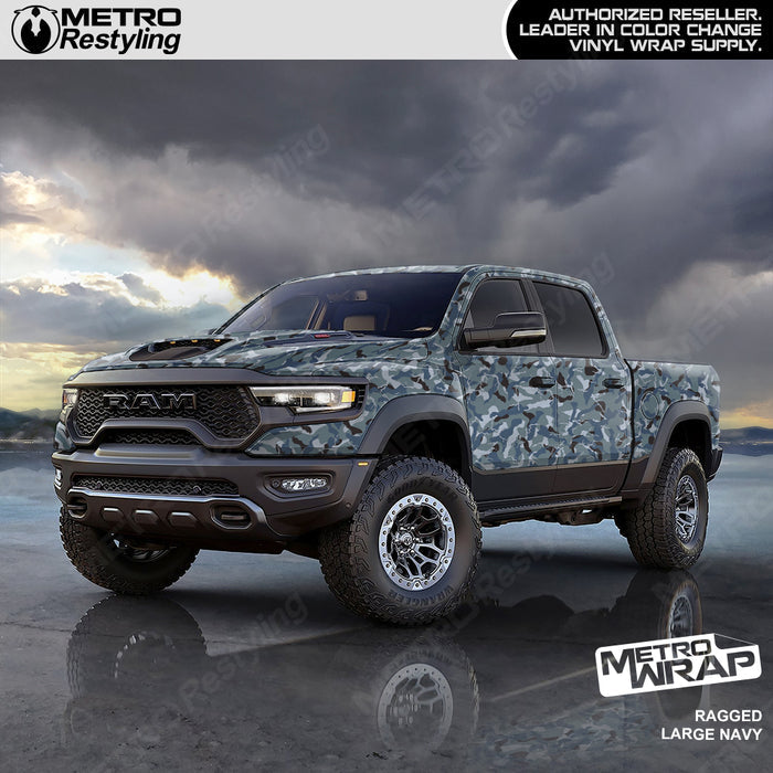 Ragged Navy Camo vinyl truck wrap
