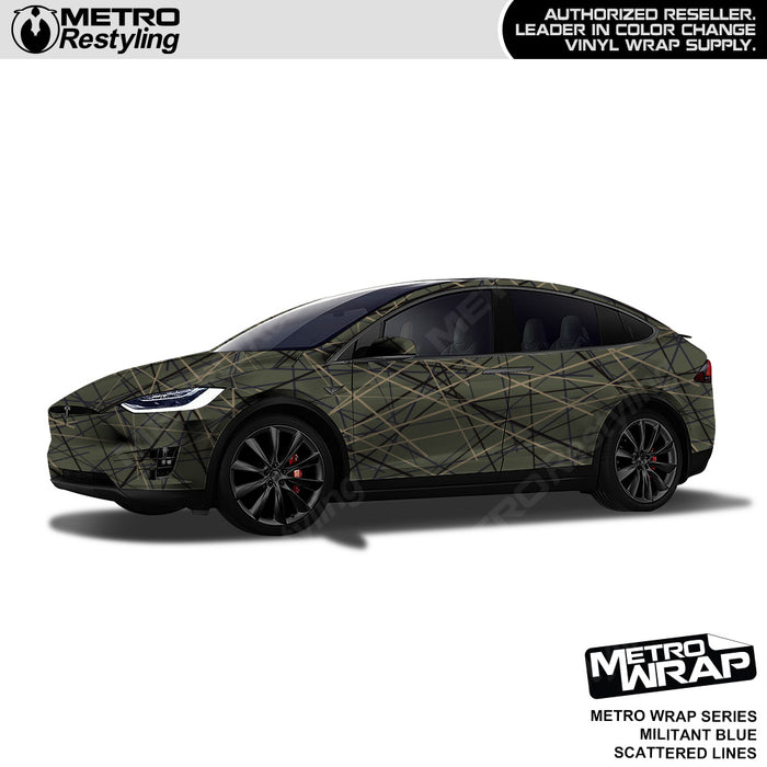 Metro Wrap Scattered Lines Militant Blue Vinyl Film