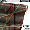 Metro Wrap Scattered Lines Militant Red Vinyl Film