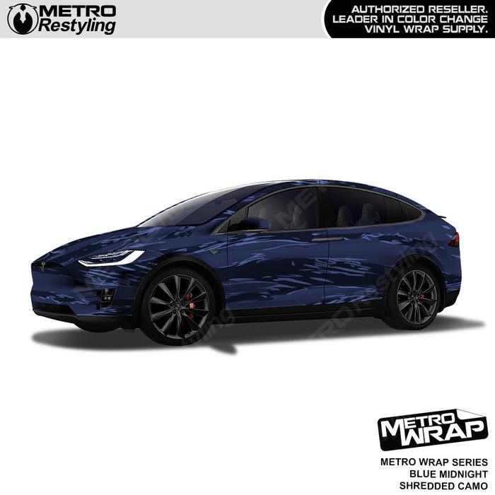 Metro Wrap Shredded Blue Midnight Camouflage Vinyl Film