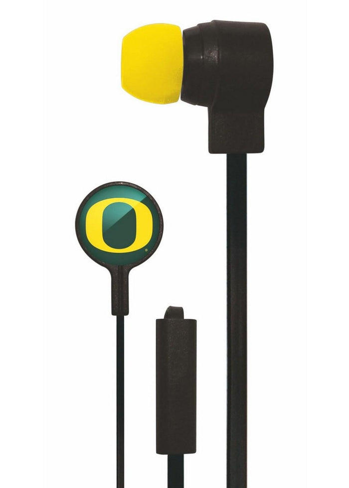 Mizco NCAA Oregon Ducks Big Logo black cord earbuds