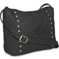 Pangea Black Leather Womens Top Zip Handbag - Oakland Athletics