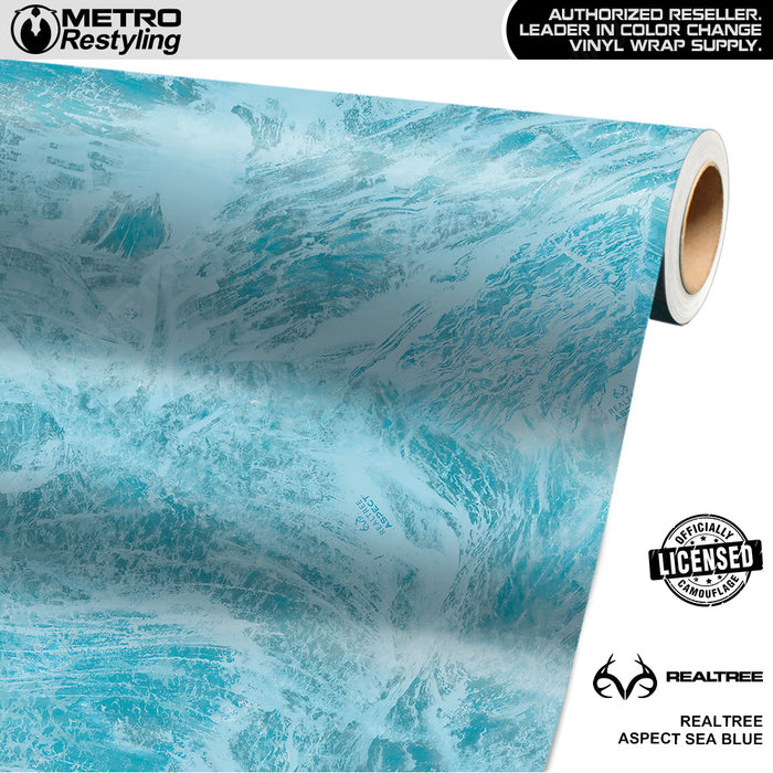 Realtree Aspect Sea Blue Camouflage Vinyl Wrap Film