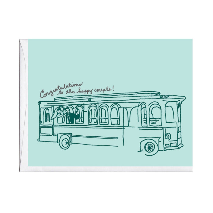Trolley Wedding Card
